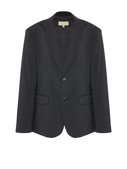 Dark grey striped oversized blazer, 1