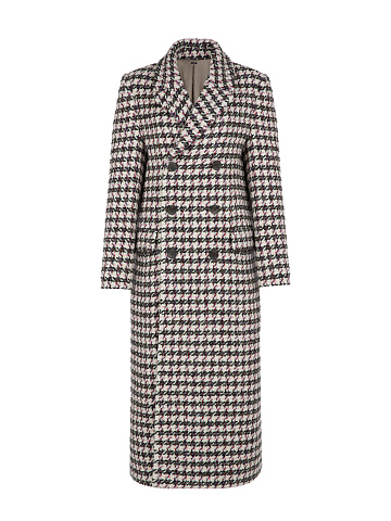Ivory Houndstooth Tweed Coat, 1