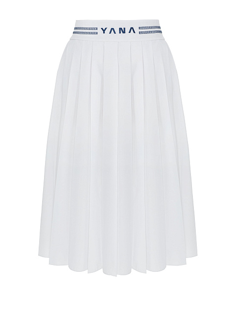 White set of a midi skirt and cropped shirt, 3