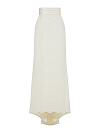 Юбка из молочной ткани, широкий пояс, отделка кружевом, ручная вышивка нитками, стразы