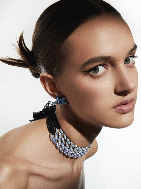 Transformable white gold bracelet with aquamarine, 2