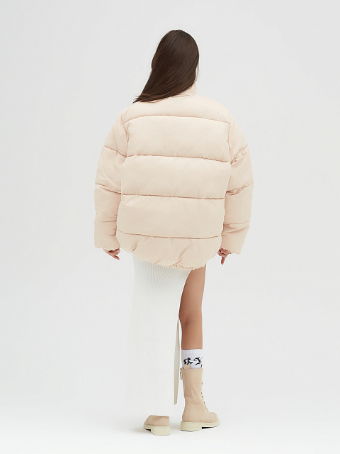 Cream-beige oversized down jacket, 8 Cream-beige oversized down jacket, 8