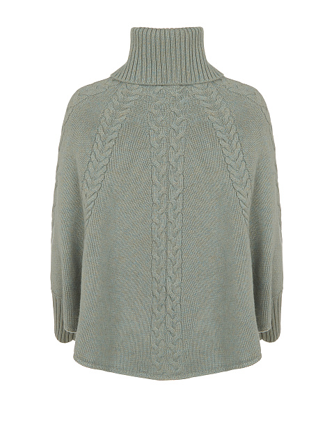 Grey Cashmere Cable Knit Sweater, 2