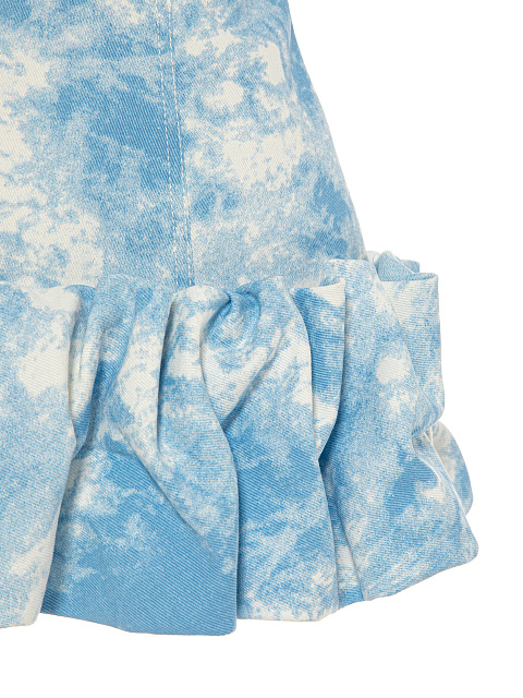 Light Blue Tie-dye Denim Mini Dress, 3