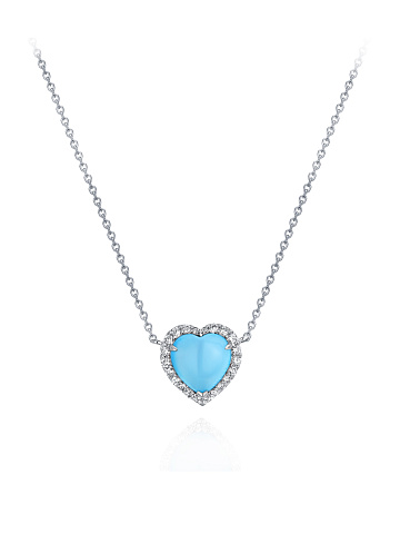 White Gold, Diamonds & Turquoise Necklace, 1
