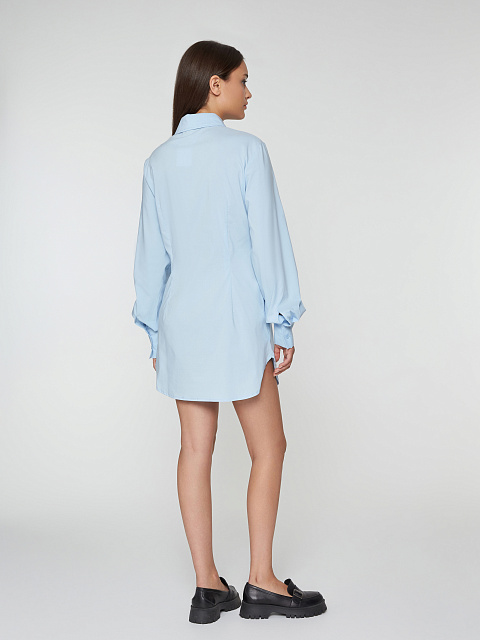 Light Blue Poplin Shirt Dress, 7