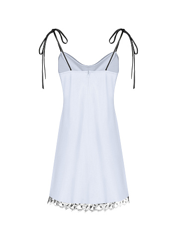 Steel Grey Lace Trimmed Slip Dress, 2