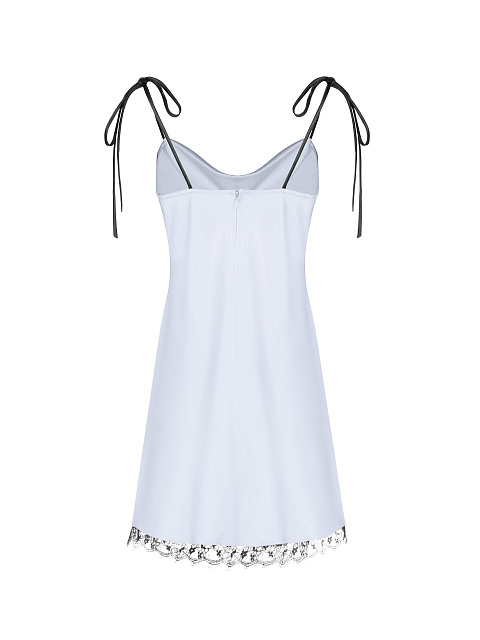 Steel Grey Lace Trimmed Slip Dress, 2 Steel Grey Lace Trimmed Slip Dress, 2