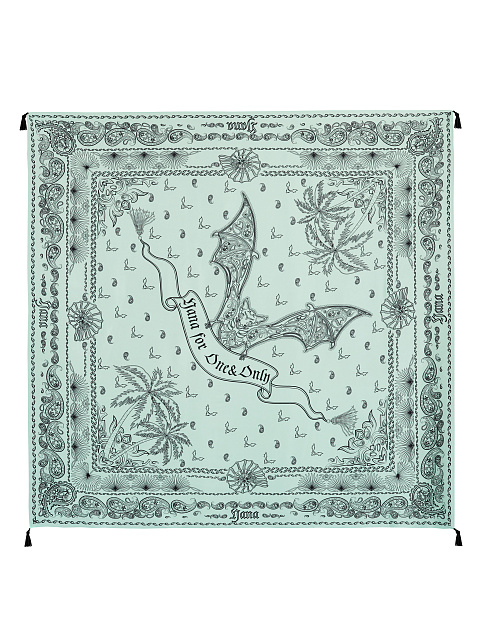 Mint Green Silk Printed Scarf, 1