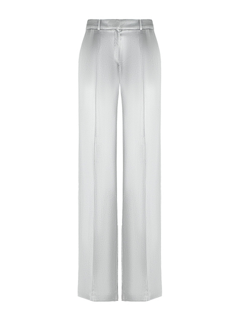 Silver Velvet Straight Leg Trousers, 1