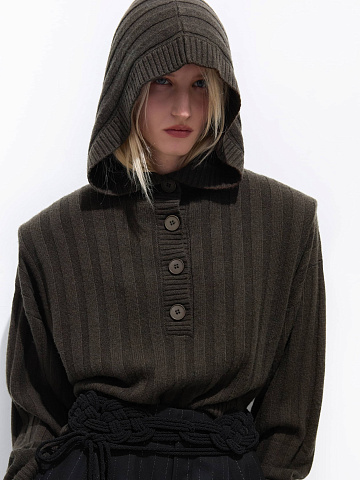 Khaki hooded jumper, 2