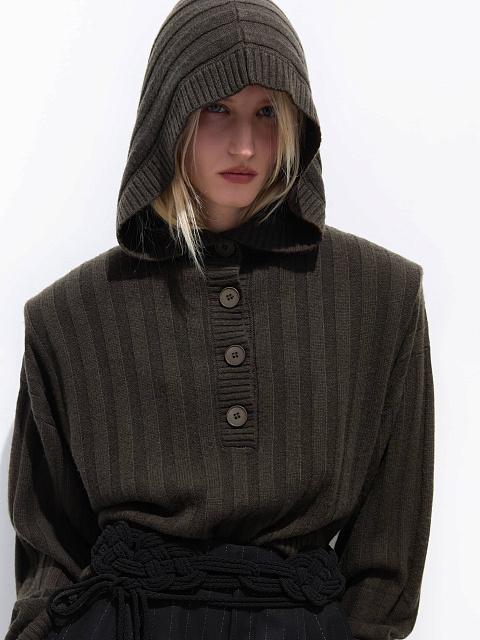 Khaki hooded jumper, 2