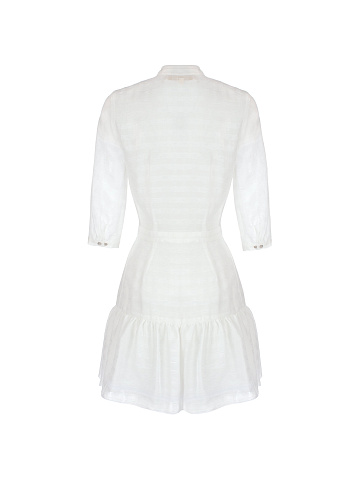 White Checked Chiffon Mini Dress, 2