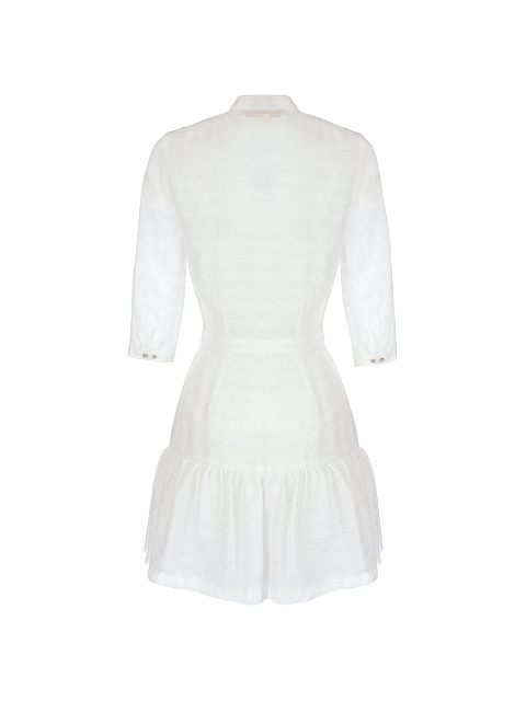 White Checked Chiffon Mini Dress, 2