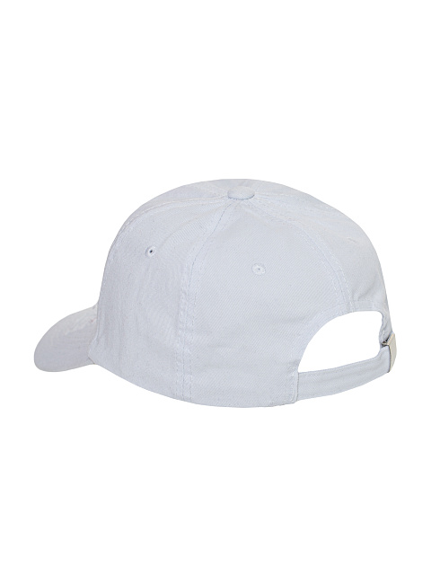 White Distressed Denim Cap With Rings, 3 White Distressed Denim Cap With Rings, 3