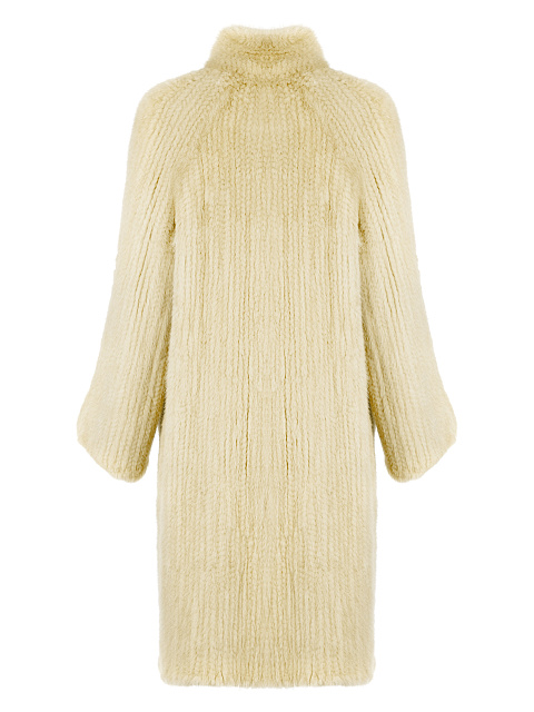 Yellow Knitted Mink Fur Coat, 5