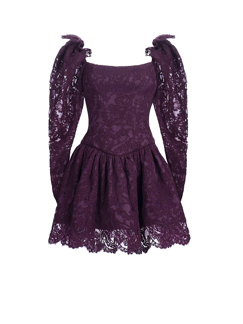 Purple Corded Lace Mini Dress, 1 Purple Corded Lace Mini Dress, 1
