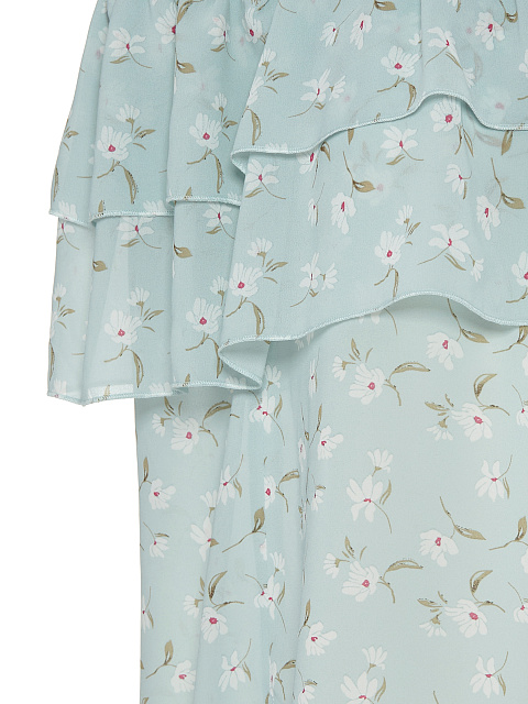 Blue Chiffon Off Shoulder Top, 3