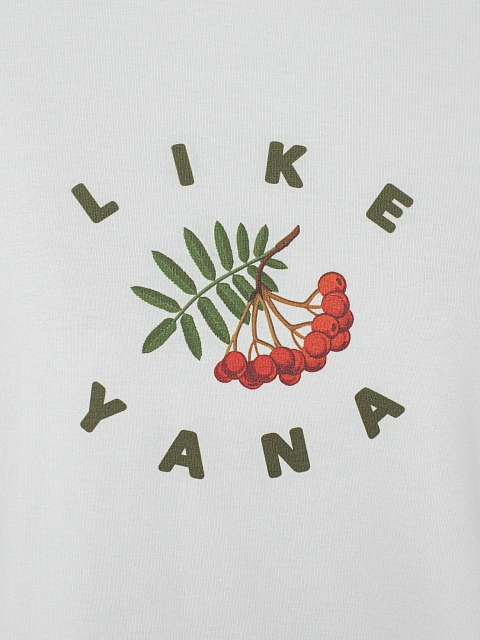 White T-shirt With Print And Green Piping, 4 White T-shirt With Print And Green Piping, 4