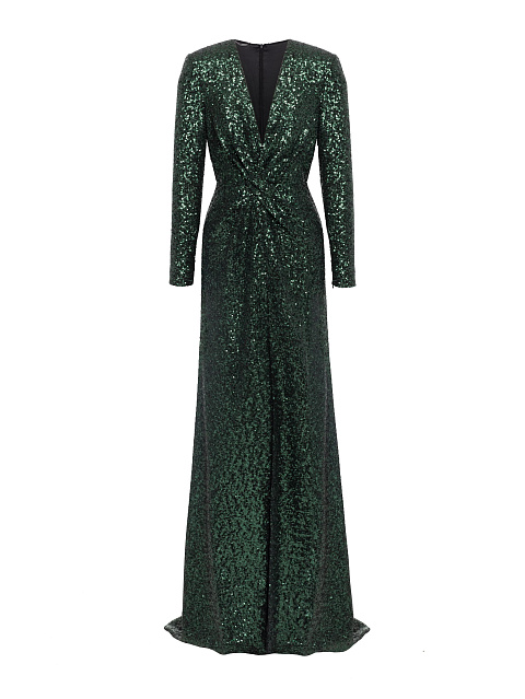 Green Sequin Jesrsey Maxi Dress, 1