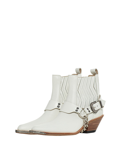 White leather cowboy boots, 1