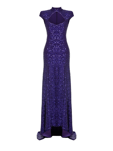 Purple Sequin Maxi Dress, 1