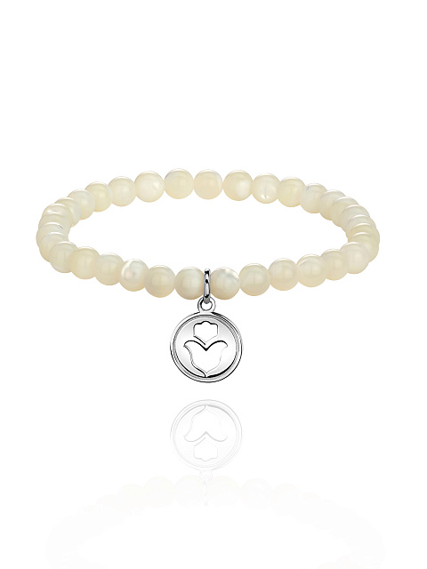 Silver & Mother of Pearl Beaded Bracelet, 1