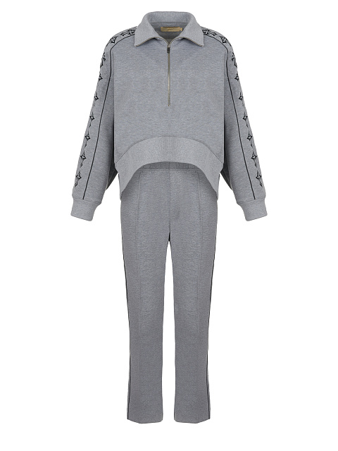 Grey Cross Embroidered Jersey Suit, 1 Grey Cross Embroidered Jersey Suit, 1