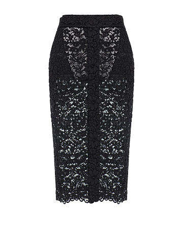 Black lace midi skirt, 1