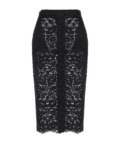 Black lace midi skirt, 1