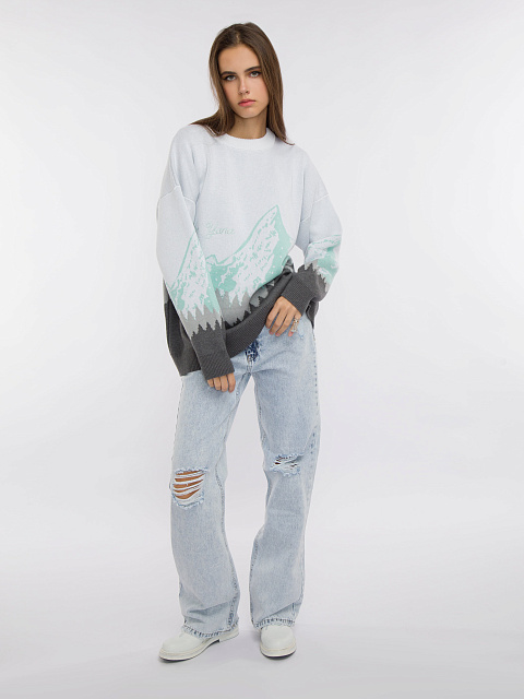 Distressed Blue Cotton Jeans, 7