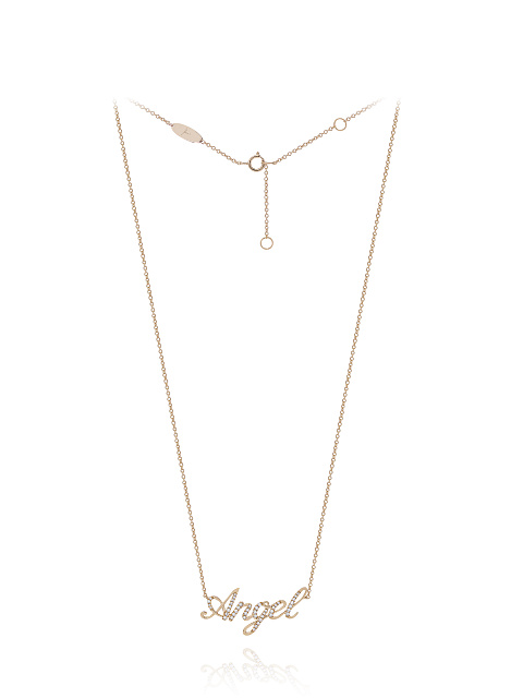 Round Diamond & Gold "Ange" Necklace, 1