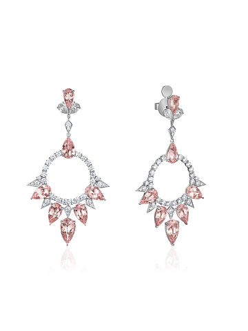 Earrings with morganites and diamonds, 1 Earrings with morganites and diamonds, 1