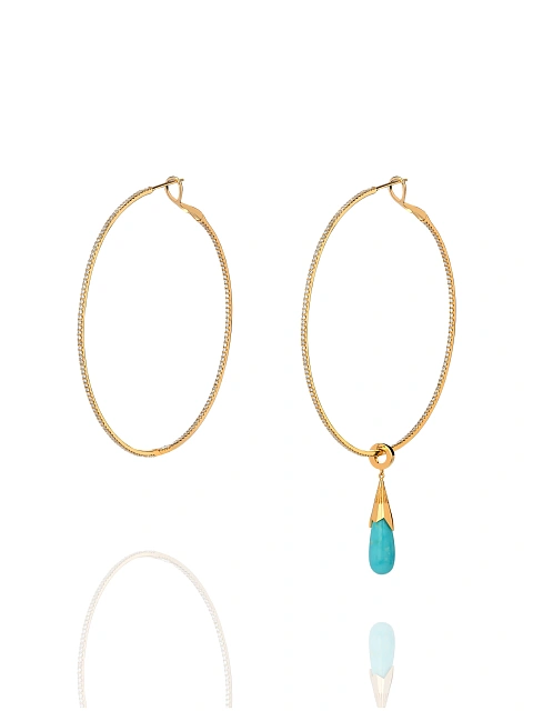Gold & Turquoise Hoop Pendant, 2