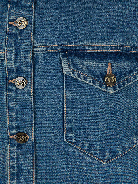 Light blue denim jacket with beige lining, 4