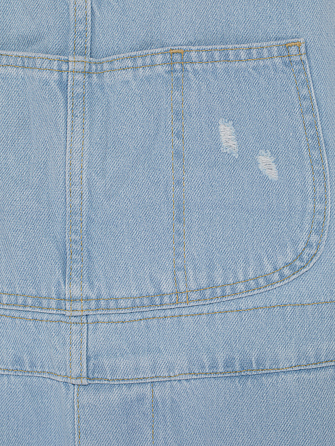 Light Blue Distressed Denim Jumpsuit, 5 Light Blue Distressed Denim Jumpsuit, 5