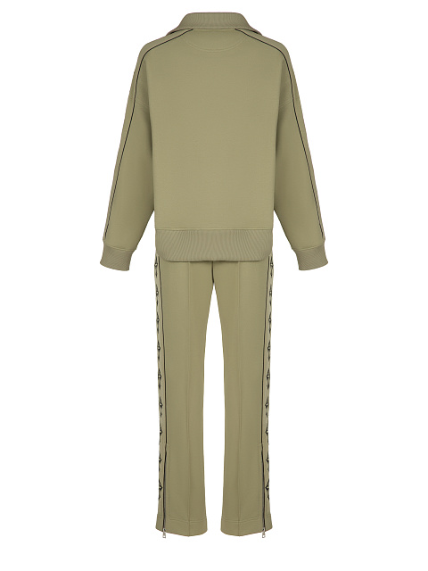 Olive Green Cross Embroidered Jersey Suit, 2 Olive Green Cross Embroidered Jersey Suit, 2