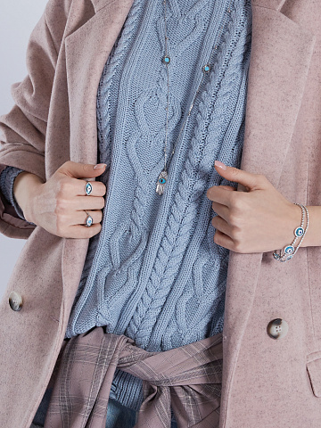 White Gold Diamond Sapphire Quartz Bracelet, 2