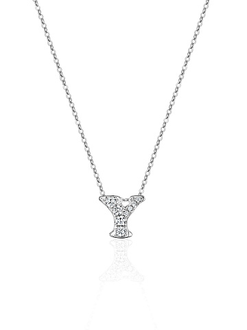 White gold necklace with a pendant in the shape of the letter Y, 1