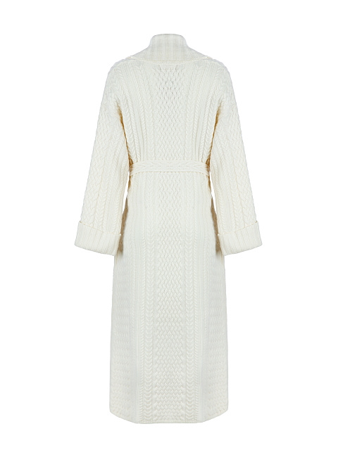 White Merino Wool & Cashmere Knitted Coat, 2