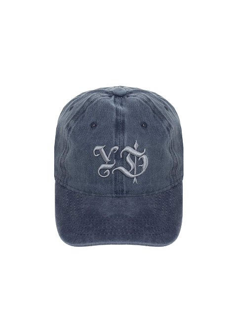 Blue Vintage Denim Cap With Gray-blue Embroidery, 2