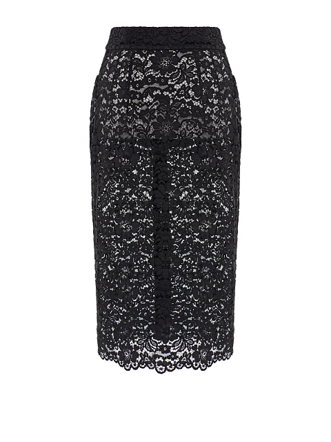 Black lace midi skirt, 3