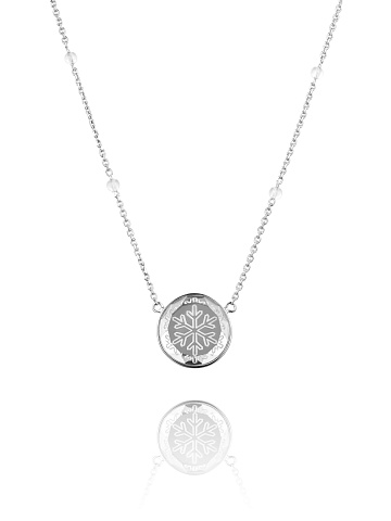 White Gold & Crystal Snowflake Necklace , 1