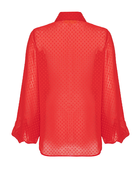 Red Polka Dot Chiffon Blouse, 3