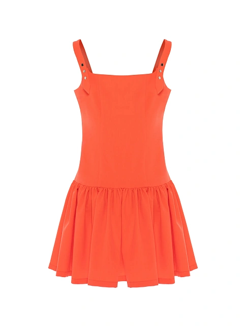 Coral viscose mini dress, 2