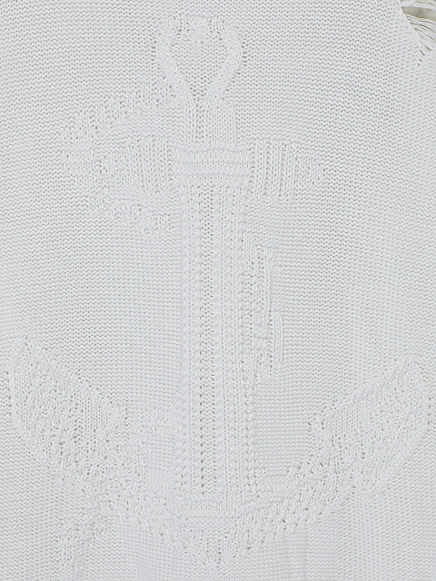White & Blue Unisex Anchor Cotton Sweater, 3