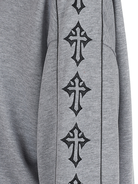 Grey Cross Embroidered Jersey Suit, 4 Grey Cross Embroidered Jersey Suit, 4