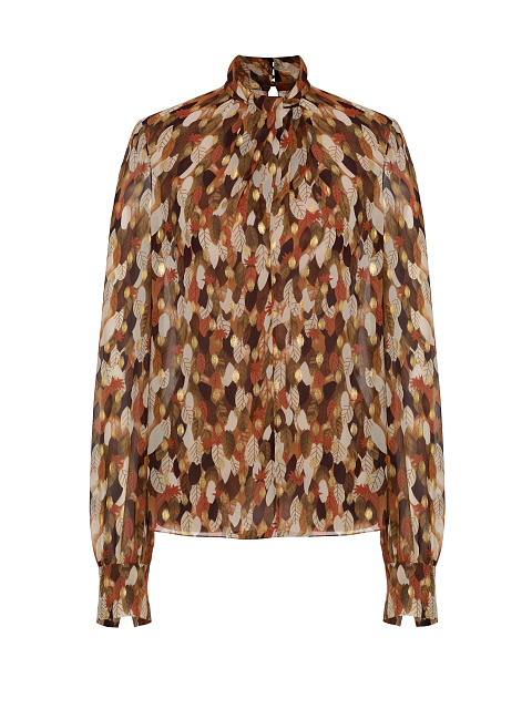 Brown Silk Draped Blouse, 1 Brown Silk Draped Blouse, 1