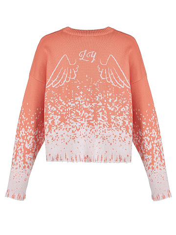 Coral "Snow Angel" Distressed Sweater, 2