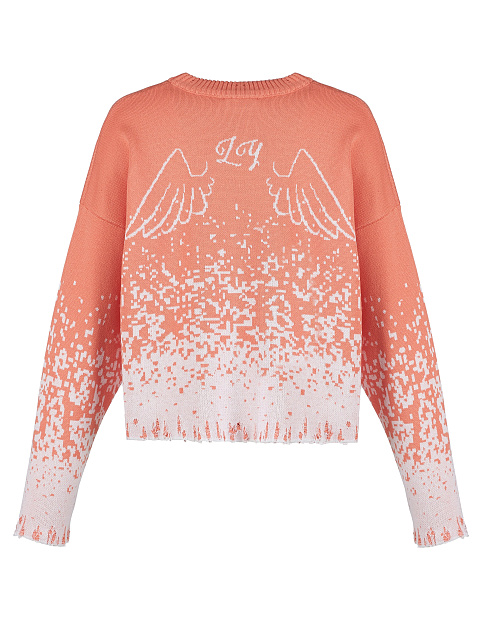 Coral "Snow Angel" Distressed Sweater, 2